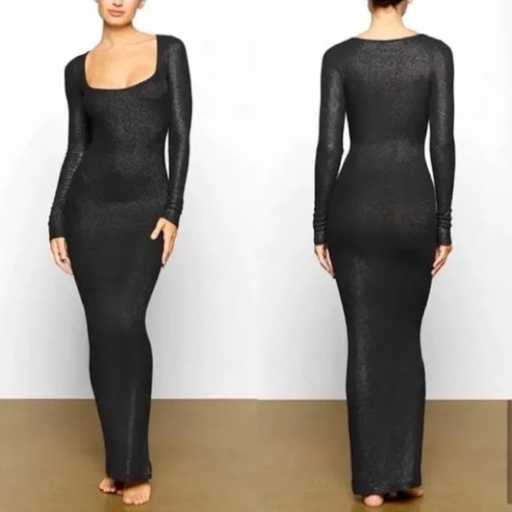 NWT- 3X SKIM Onyx Foil long dress
